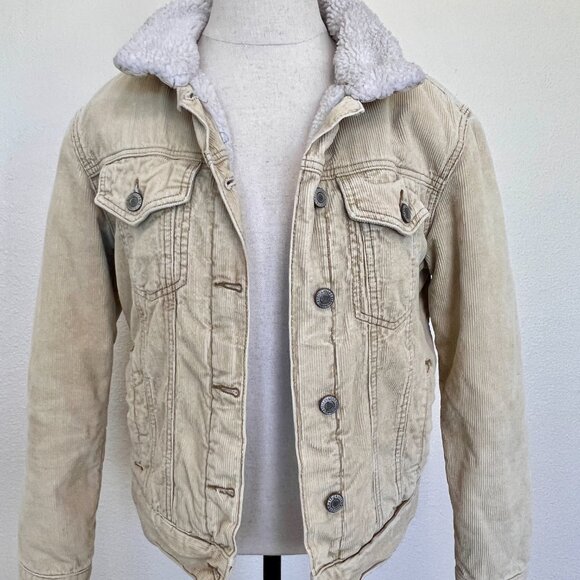 John Galt California - Tan Corduroy - Sherpa Lined - Jacket - Size Small - Picture 3 of 11